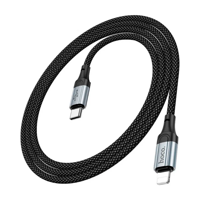 Кабель HOCO X102 Fresh Type-C - Lightning 27 Вт (1 метр), нейлон, чёрный