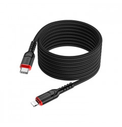 Кабель HOCO X59 Type-C - Lightning PD20W (1m), плетёный, чёрный