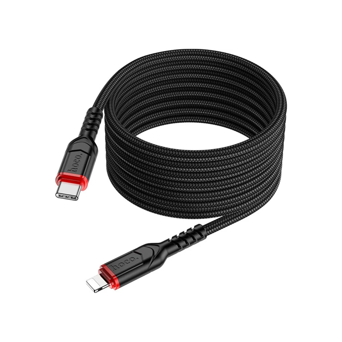 Кабель HOCO X59 Type-C - Lightning PD20W (1m), плетёный, чёрный