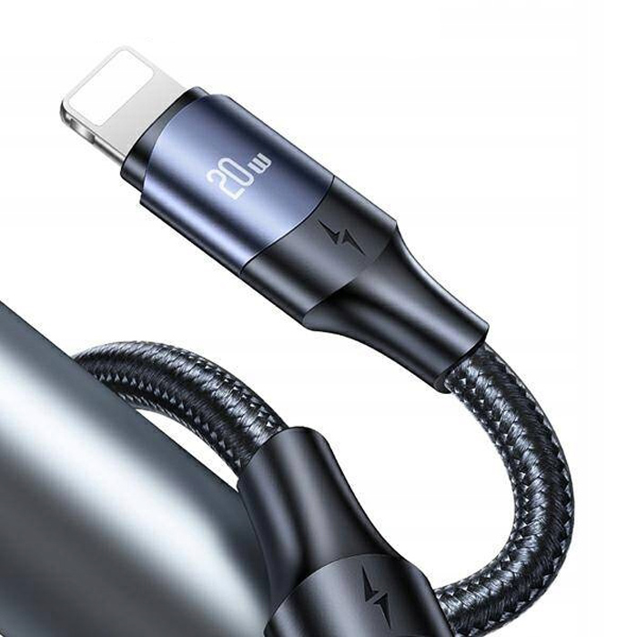 Кабель USAMS U71 PD20W USB Type-C - Lightning (2 метра), чёрный