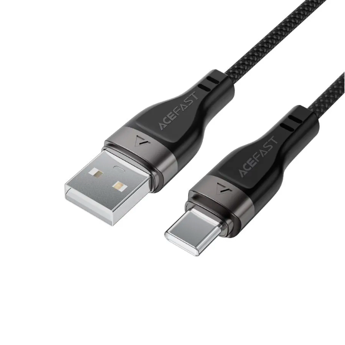 Кабель Acefast C11-04 USB Type-C (1.2 метра), плетёный, чёрный