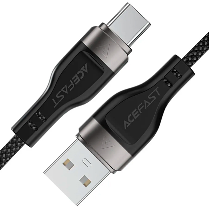 Кабель Acefast C11-04 USB Type-C (1.2 метра), плетёный, чёрный