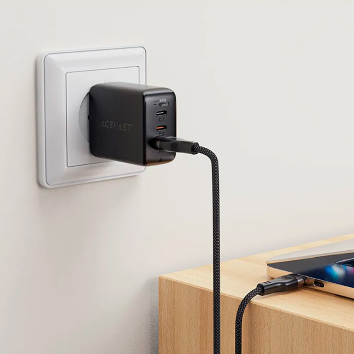Кабель Acefast C11-04 USB Type-C (1.2 метра), плетёный, чёрный