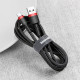 Кабель Baseus Cafule Series USB Type-C 3A (1m), чёрный с красной вставкой