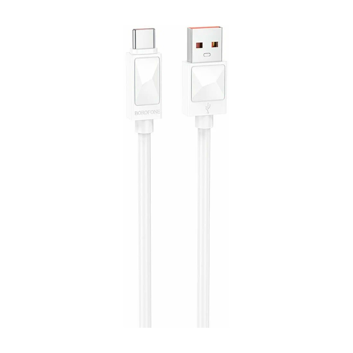 Кабель Borofone BX109 Joy 5A USB Type-C (1m), силикон, белый