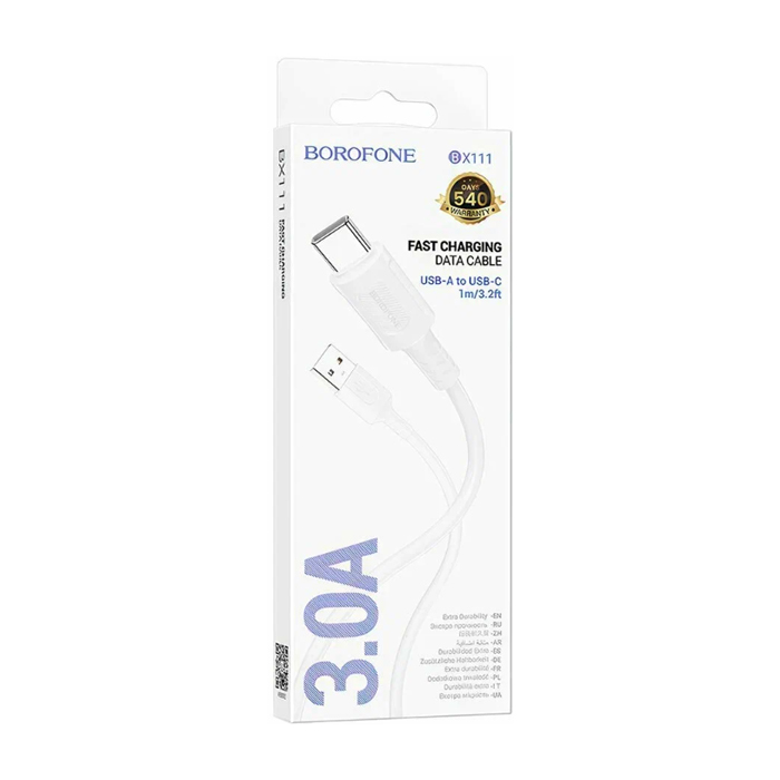 Кабель Borofone BX111 Feliz USB Type-C (1m), белый