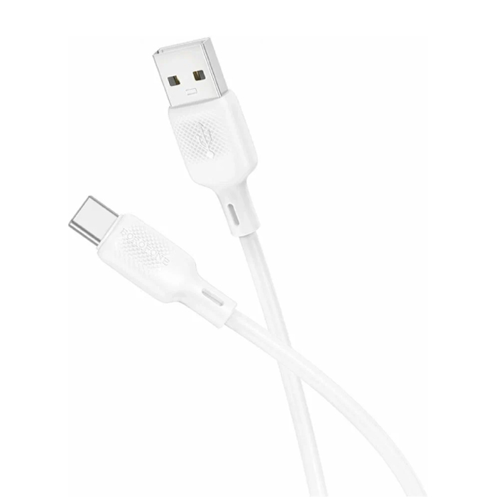 Кабель Borofone BX113 Lenny USB Type-C (1 метр), силикон, белый
