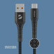 Кабель Deppa Armor Cable USB Type-C 2.4A (1m), нейлон, чёрный