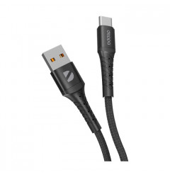 Кабель Deppa Armor Cable USB Type-C 2.4A (1m), нейлон, чёрный