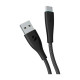 Кабель Deppa Fly Cable USB Type-C 3A LED (1m), нейлон, чёрный