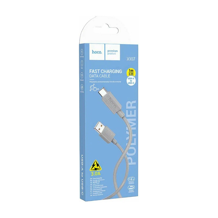 Кабель HOCO X107 Favor USB Type-C (1 метр), серый