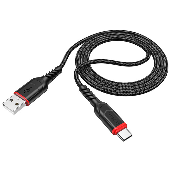 Кабель HOCO X59 Victory USB Type-C (1m), плетёный, чёрный