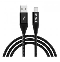 Кабель Mocoll Alfa Series AC2B USB Type-C (1.5 метра), плетёный, чёрный