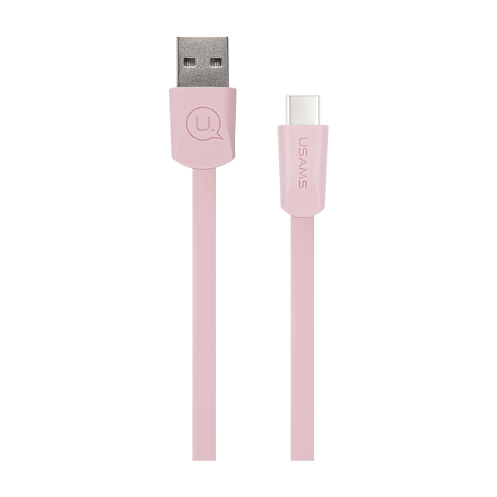 Кабель USAMS U2 USB Type-C (1.2 метра), плоский, розовый