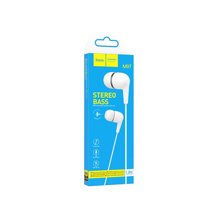 Наушники проводные HOCO M97 Enjoy 3.5mm Jack (1.2m), белые