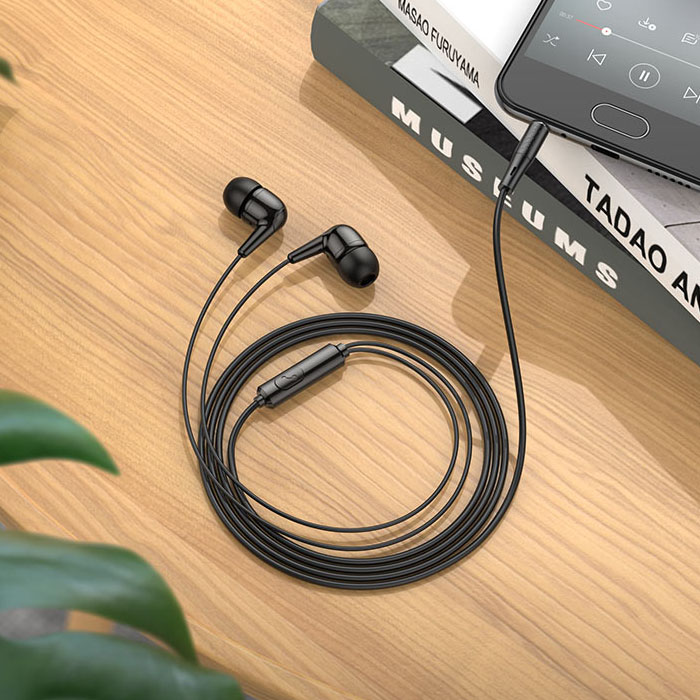 Наушники проводные HOCO M97 Enjoy 3.5mm Jack (1.2m), чёрные