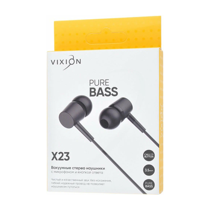 Наушники Vixion X23 3.5mm Jack (1.2m), чёрные 