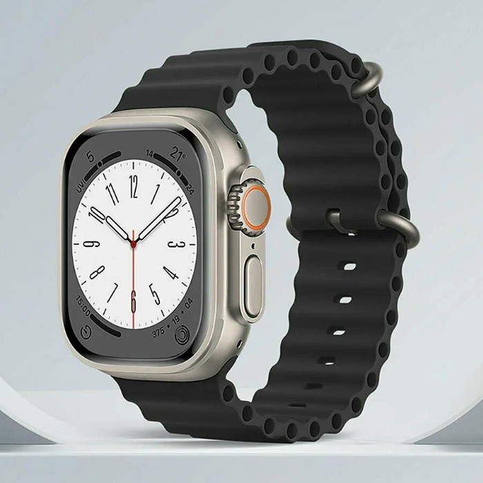 Ремешок HOCO iWatch WA12 Apple Watch 42/44/45/49mm силиконовый, чёрный