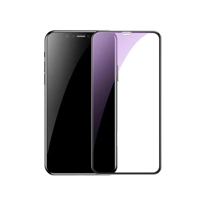 Защитное стекло Baseus Rigid-edge Anti-bluelight для iPhone XS Max/11 Pro Max, чёрное