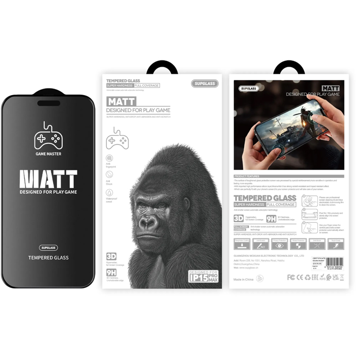 Защитное стекло Supglass Matt для iPhone 13 Pro Max/14 Plus, матовое