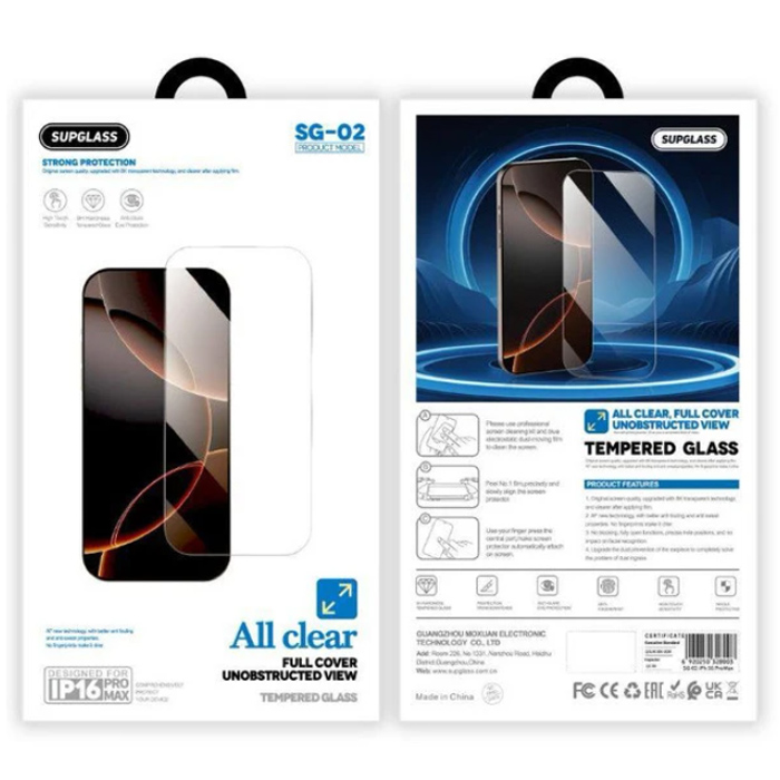 Защитное стекло Supglass SG-02 для iPhone 15 Pro, глянец (без рамок)