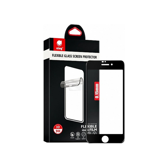 Защитное стекло Ainy 3D Flexible Film Hybrid для iPhone 7/8, чёрное
