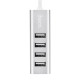 USB Хаб HOCO HB1 4xUSB 2.0 на USB (80 см), cеребро