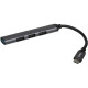 USB Хаб HOCO HB26 3xUSB 2.0 + 1xUSB 3.0 на Type-C (13 см), cерый