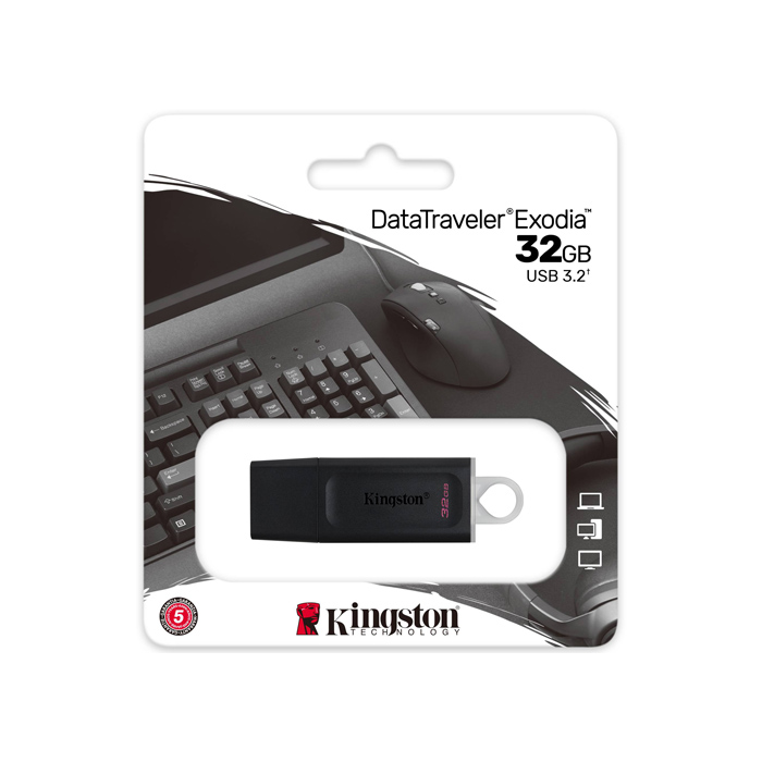 Флешка USB Kingston Data Traveler Exodia 32GB USB 3.2, чёрный