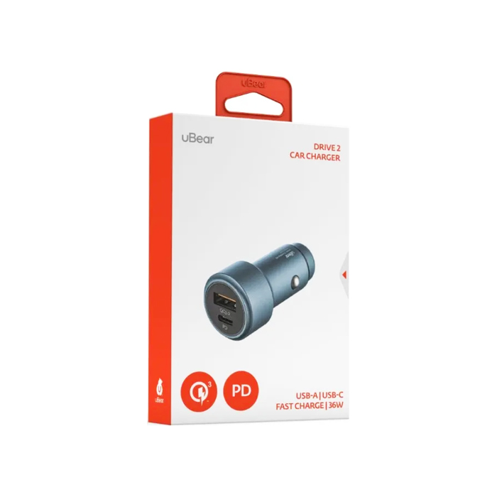 Автомобильное зарядное устройство Ubear Drive 1 Car Charger USB-C & USB-A 36W, серое