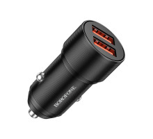 Автомобильное зарядное устройство Borofone BZ19 Metal Dual Port 2 USB-A, чёрный
