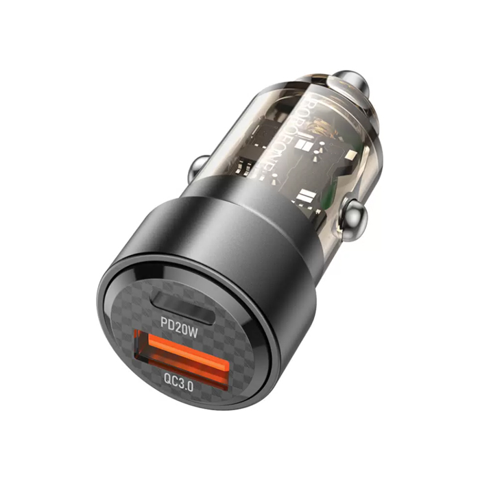 Автомобильное зарядное устройство Borofone BZ20 USB-C - USB-A 38W, чёрное