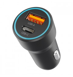 Автомобильное зарядное устройство Deppa Car Charger CC-11 USB-C 20W USB-A 18W, чёрный