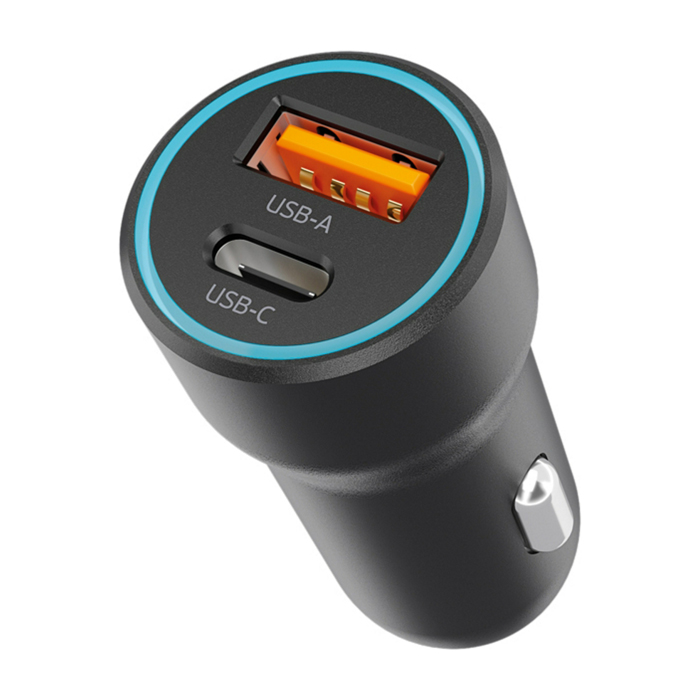 Автомобильное зарядное устройство Deppa Car Charger CC-11 USB-C 20W USB-A 18W, чёрный