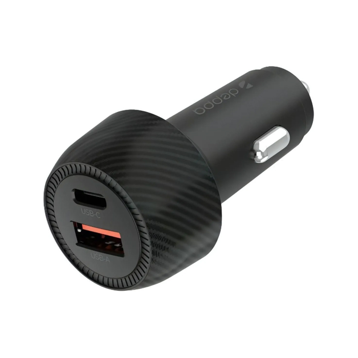 Автомобильное зарядное устройство Deppa USB-C - USB-A QC3.0/PD3.0 (48W), чёрное
