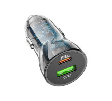 Автомобильное зарядное устройство HOCO Z47A Dual Port USB-C/USB-A PD30W, чёрное