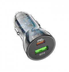 Автомобильное зарядное устройство HOCO Z47A Dual Port USB-C/USB-A PD30W, чёрное
