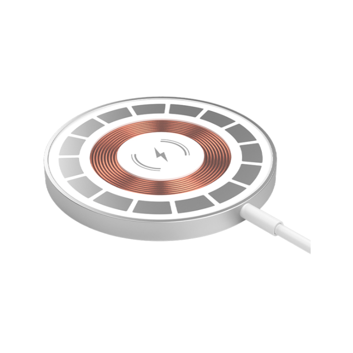 Беспроводное зарядное устройство Deppa Magsafe Crystal 15W (Type-C), белое