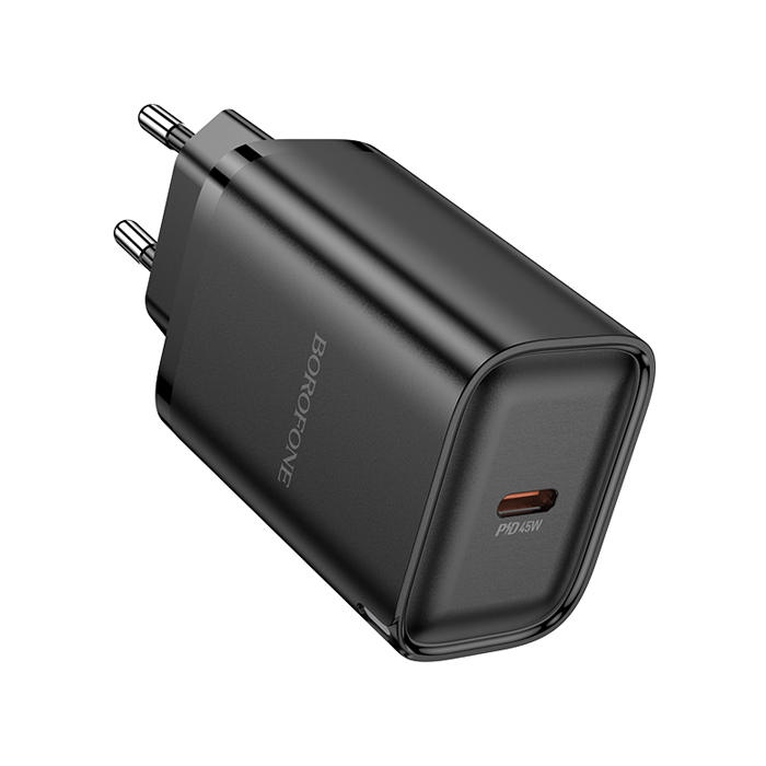 Сетевое зарядное устройство Borofone BA86A USB-C PD 45W, чёрное