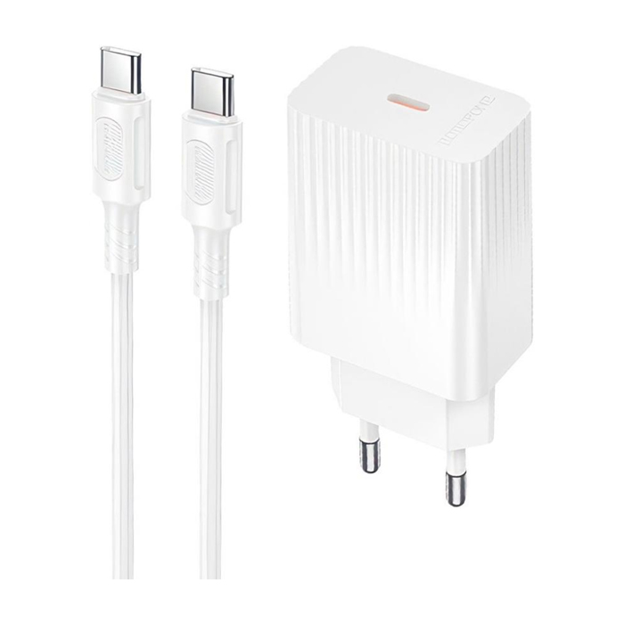 Сетевое зарядное устройство Borofone BAS75A USB-C 30W + кабель Type-C, белое
