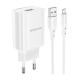 Сетевое зарядное устройство Borofone BN1 USB-A (2.1A) + кабель micro USB, белое