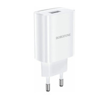 Сетевое зарядное устройство Borofone BN1 USB-A (2.1A), белое