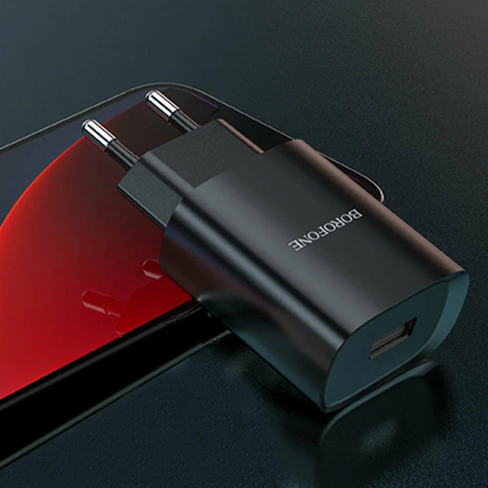Сетевое зарядное устройство Borofone BN1 USB-A (2.1A), чёрное