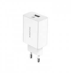 Сетевое зарядное устройство Borofone BA21A Long Journey 18W USB-A (3A), белое