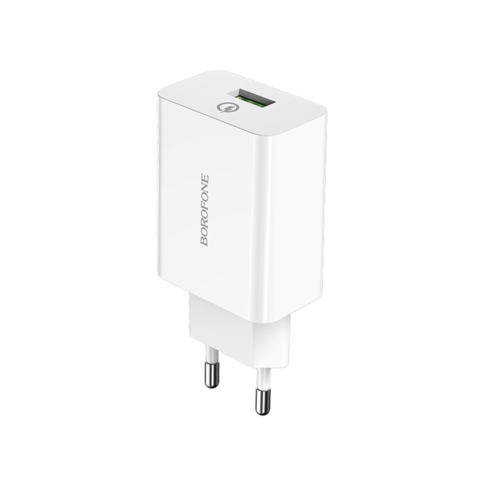 Сетевое зарядное устройство Borofone BA21A Long Journey 18W USB-A (3A), белое