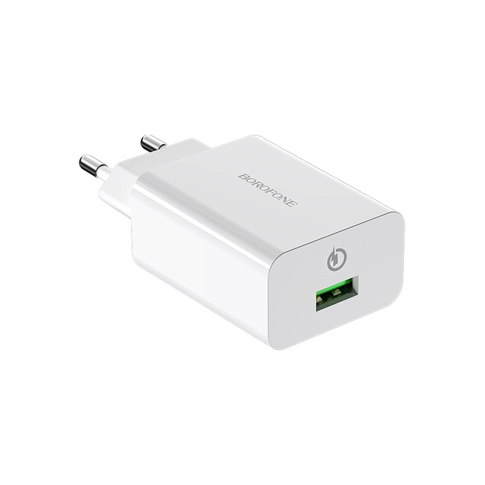 Сетевое зарядное устройство Borofone BA21A Long Journey 18W USB-A (3A), белое