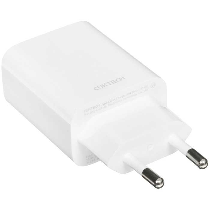 Сетевое зарядное устройство Cuktech A18/A18C USB-C 30W GaN3, белое