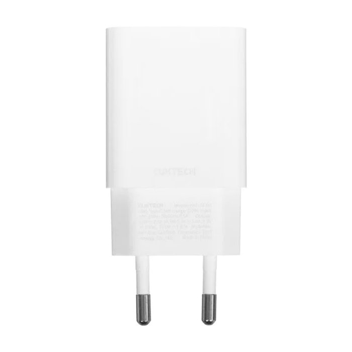 Сетевое зарядное устройство Cuktech HA716C USB-C PD20W QC3.0, белое