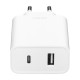 Сетевое зарядное устройство Cuktech Wall Charger USB-A + Type-C 33W, белое