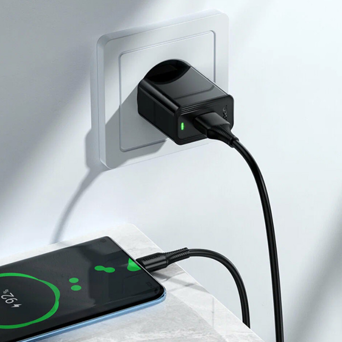 Сетевое зарядное устройство HOCO CS91A Leader USB-A (2.1A) 10.5W, чёрное